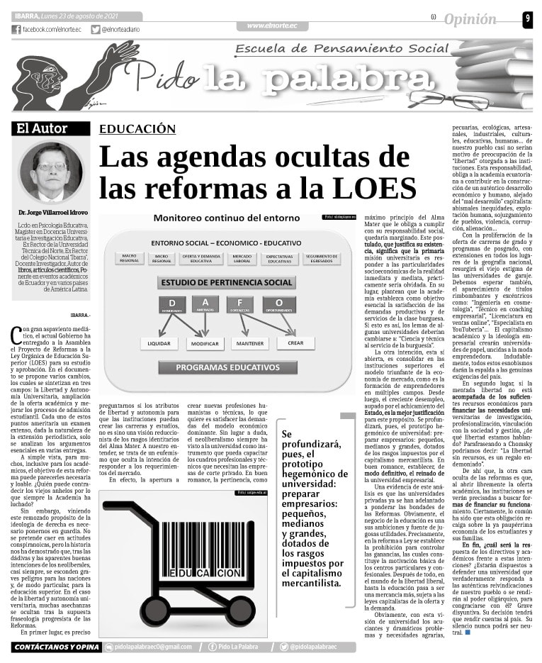 Las agendas ocultas de las reformas a la LOES