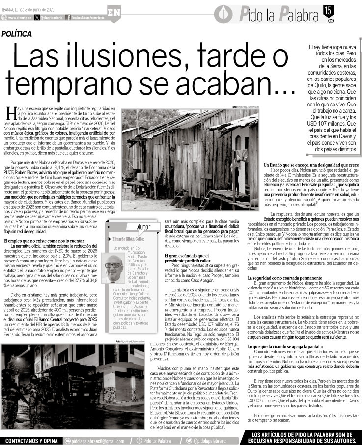 Las ilusiones, tarde o temprano se acaban…