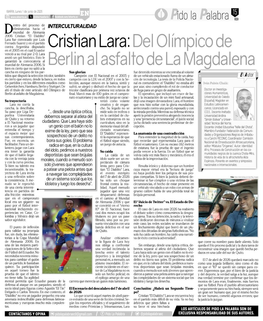 Cristian Lara: Del Olímpico de Berlín al asfalto de La Magdalena