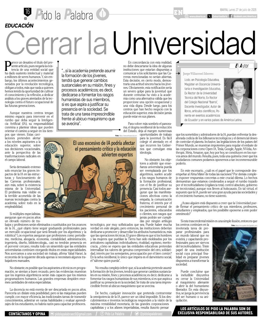 Cerrar la Universidad
